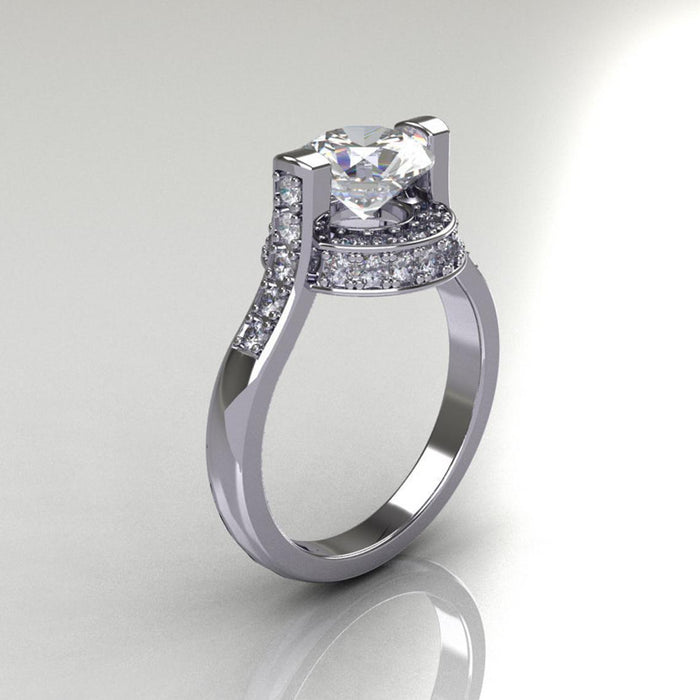 Creative Suspended Zirconia Engagement Ring