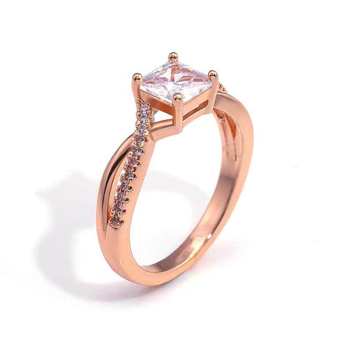 Micro-paved colored zircon flower ring for women