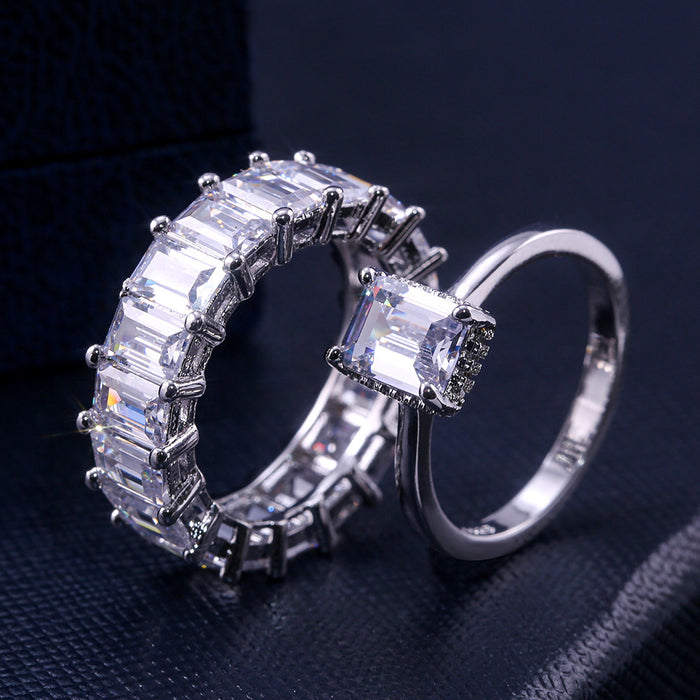 Luxury ladies 4*6mm full circle zircon ring