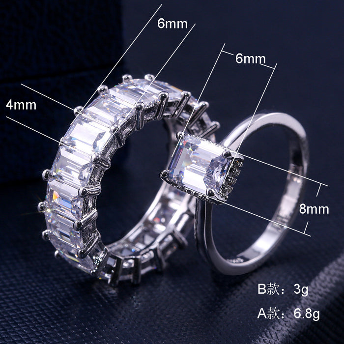 Luxury ladies 4*6mm full circle zircon ring