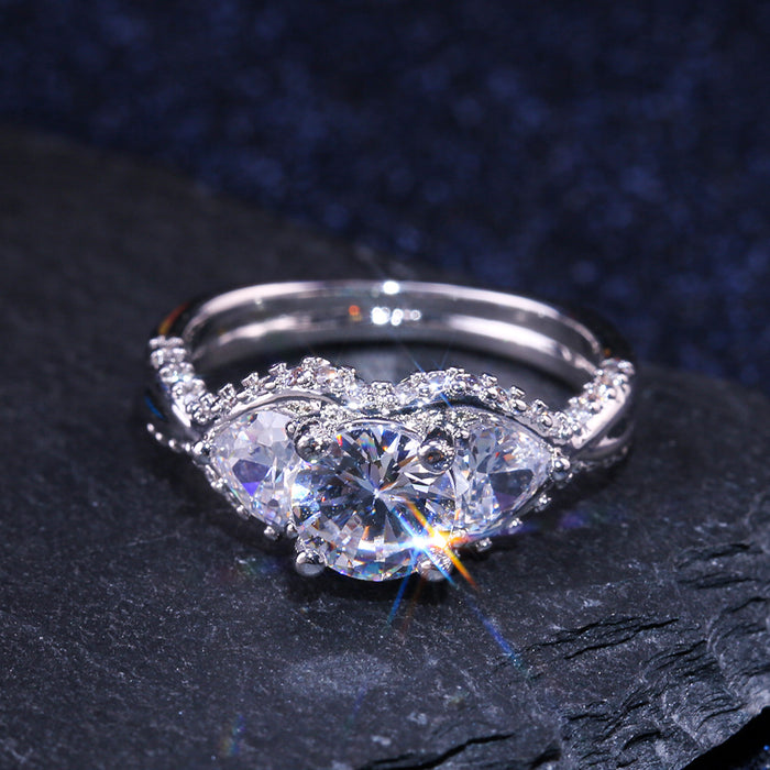 Gold-plated oval ring with colored zircon