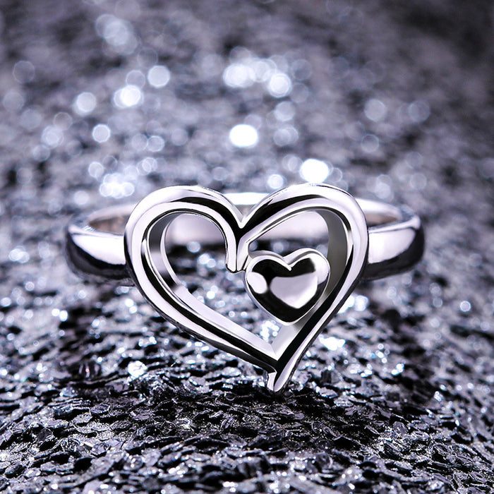 Double heart shaped ring