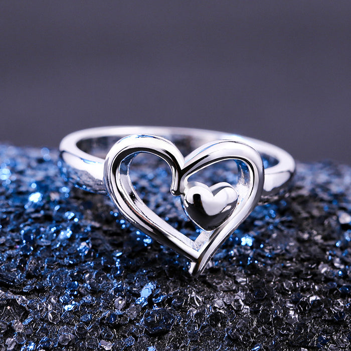 Double heart shaped ring