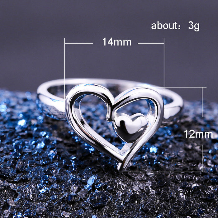 Double heart shaped ring