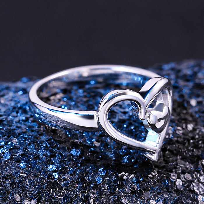 Double heart shaped ring