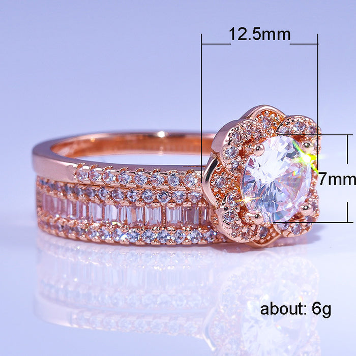 Micropaved Pink Zirconia Wedding Ring