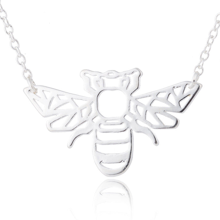 Necklaces Stainless Steel Hollow Bee - wallojewerly 