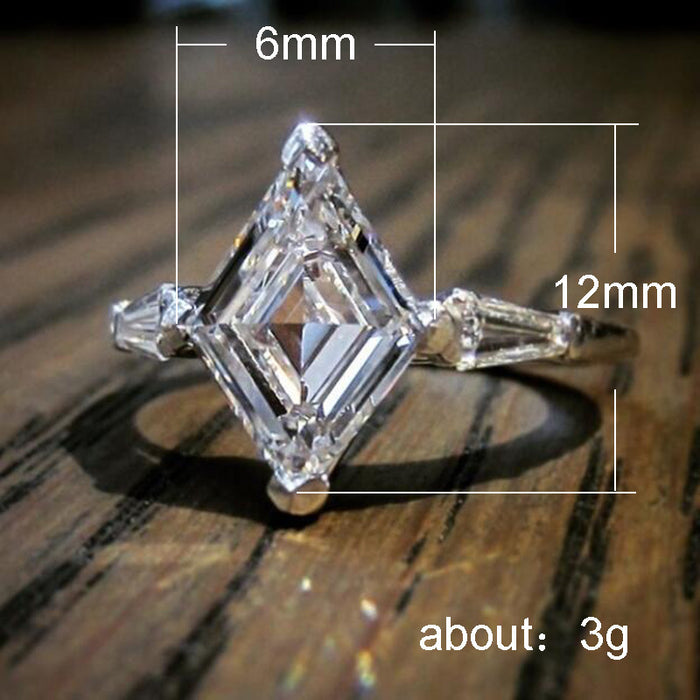 Marquise-shaped zircon ring for women, simple party accessories