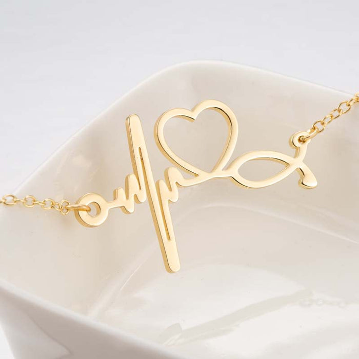 Stainless steel heart-shaped stethoscope bracelet, European and American girlfriends friendship jewelry wholesale