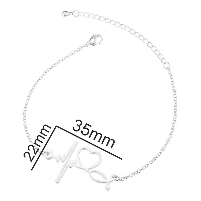 Stainless steel heart-shaped stethoscope bracelet, European and American girlfriends friendship jewelry wholesale