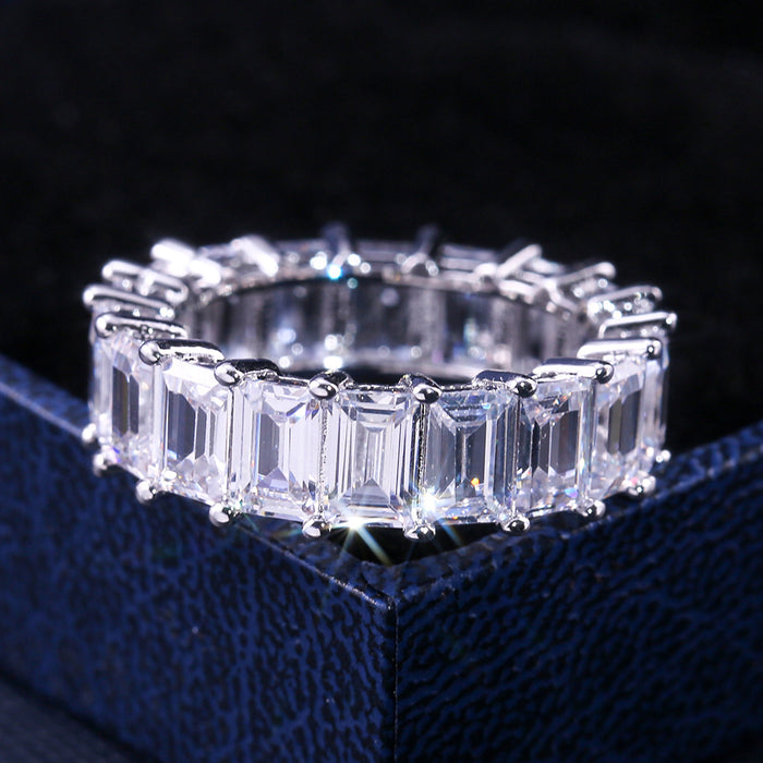 Luxury ladies 4*6mm full circle zircon ring