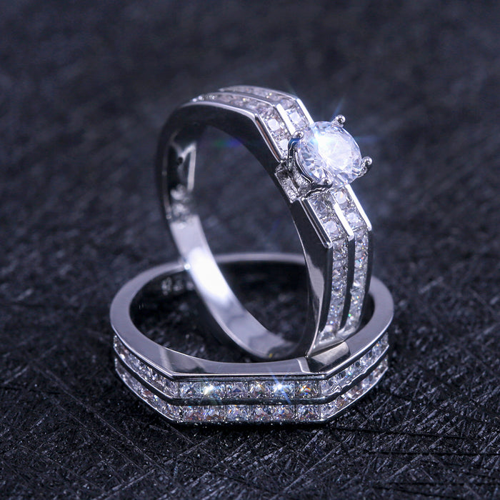 Anillo creativo con forma de gota de agua brillante