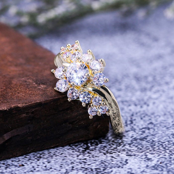 Snowflake Diamond Ring Creative All-match Ring