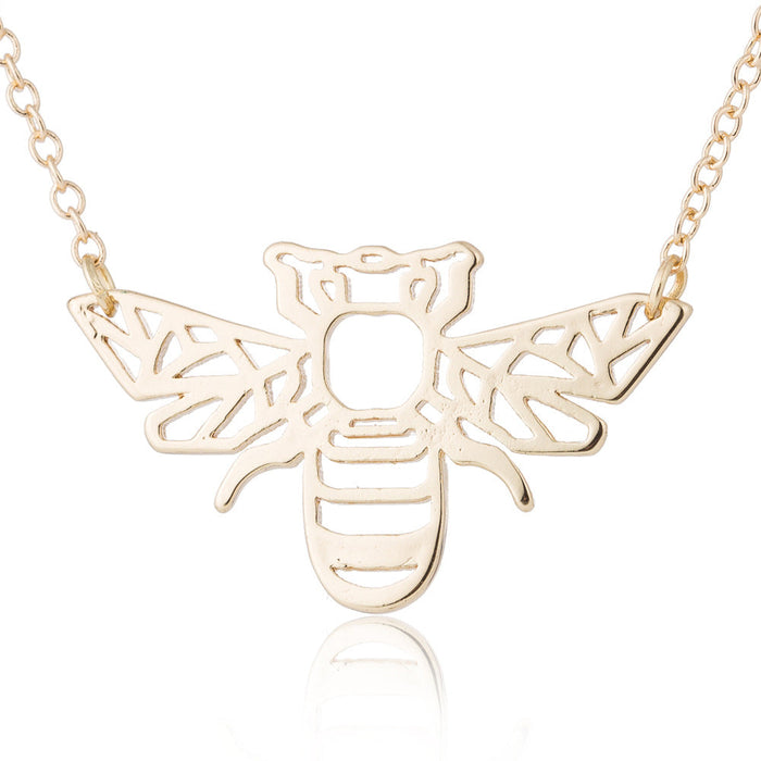 Necklaces Stainless Steel Hollow Bee - wallojewerly 