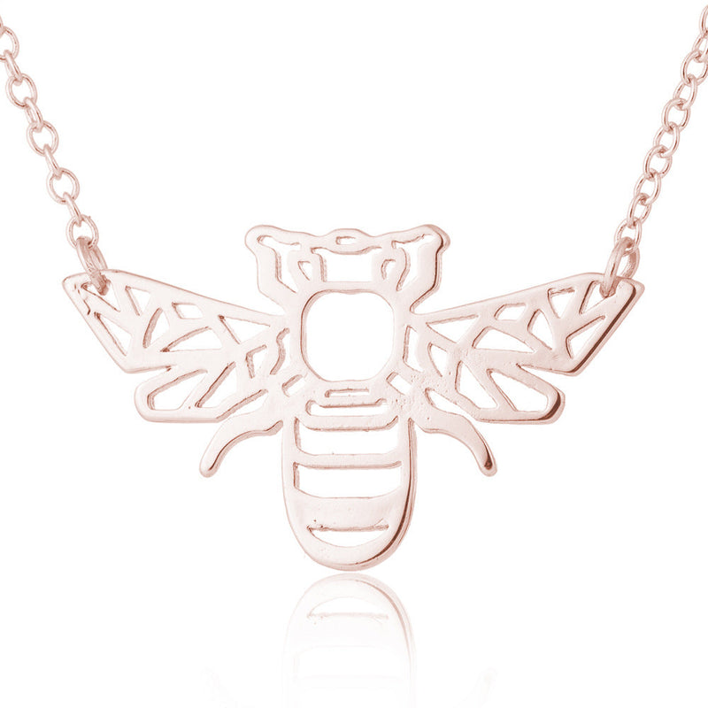 Necklaces Stainless Steel Hollow Bee - wallojewerly 