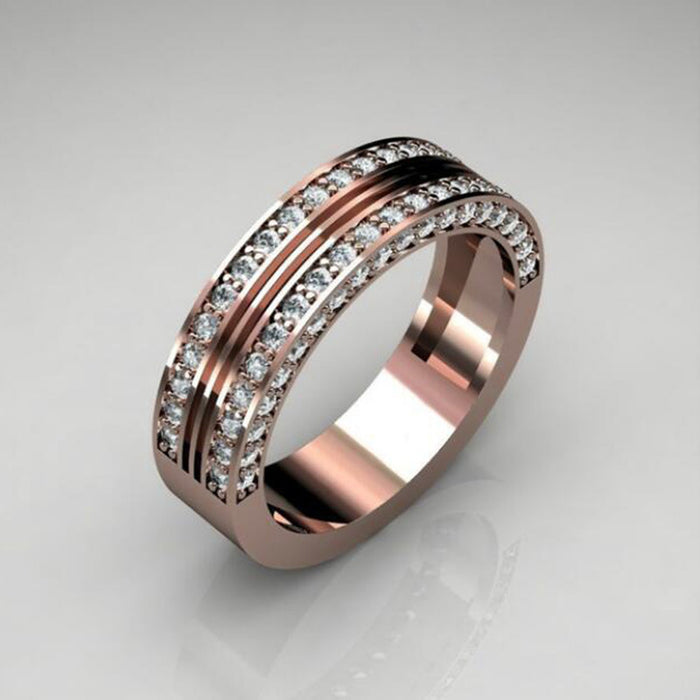 14k gold plated zircon ring fashionable engagement men and women style