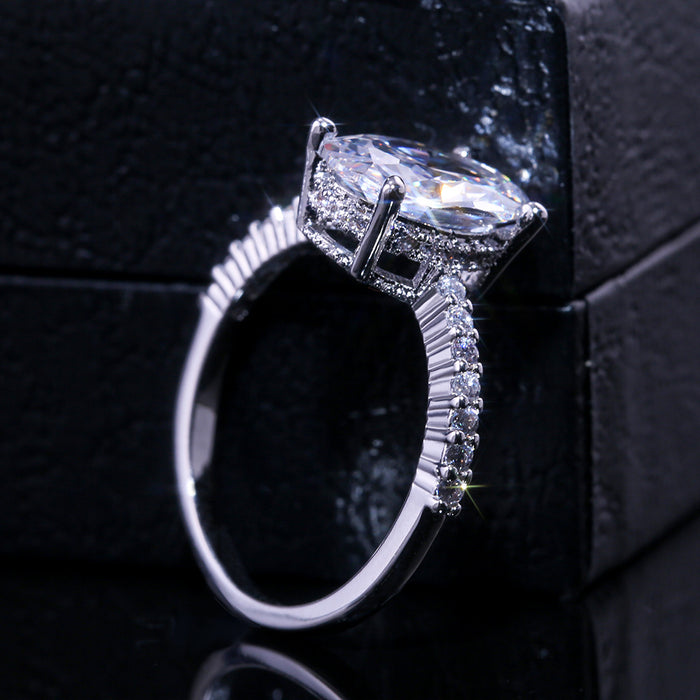 Personalized Zirconia White Gold Engagement Ring