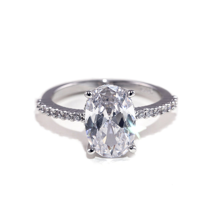 Personalized Zirconia White Gold Engagement Ring