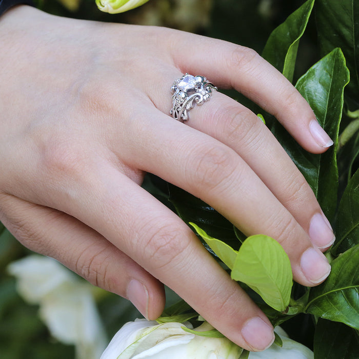 Creative zircon inlaid deer ring