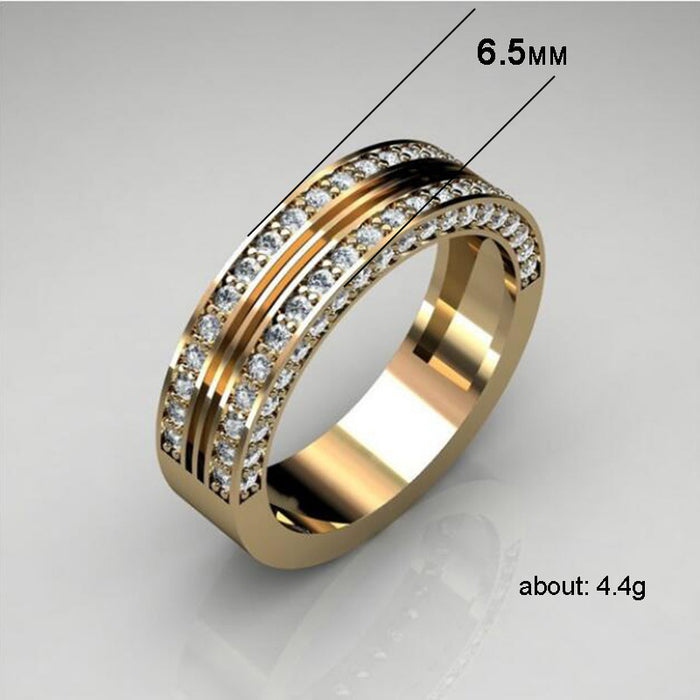 14k gold plated zircon ring fashionable engagement men and women style