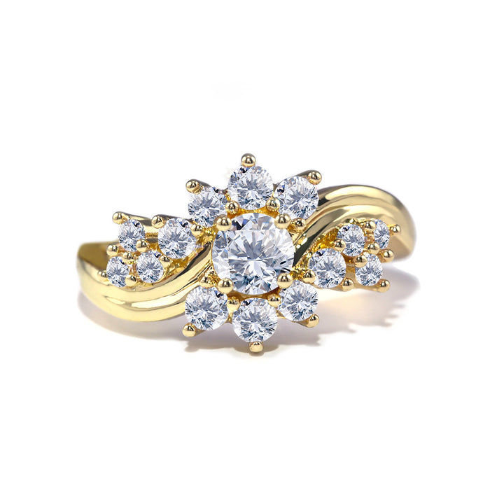 Snowflake Diamond Ring Creative All-match Ring