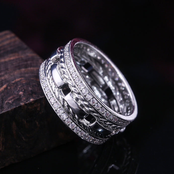 Gold-plated copper and zircon petal ring