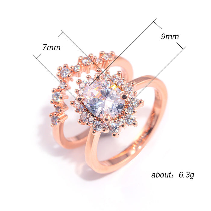 Creative honeycomb bee hollow ring