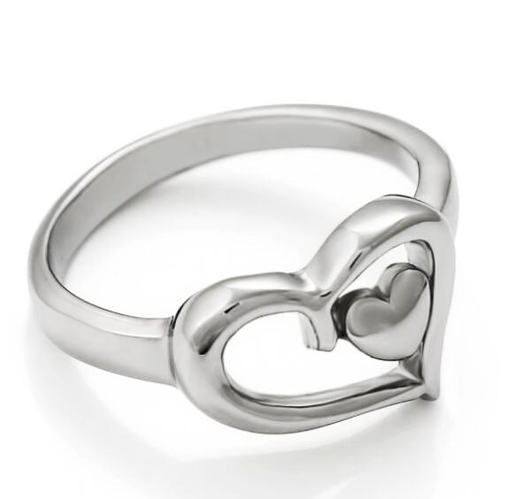 Double heart shaped ring