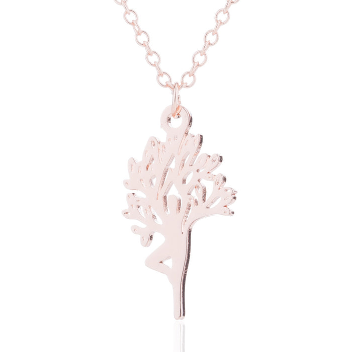 Collar de árbol de Dios, colgante de planta de árbol de la vida de acero inoxidable con diosa europea y americana, cadena de clavícula al por mayor