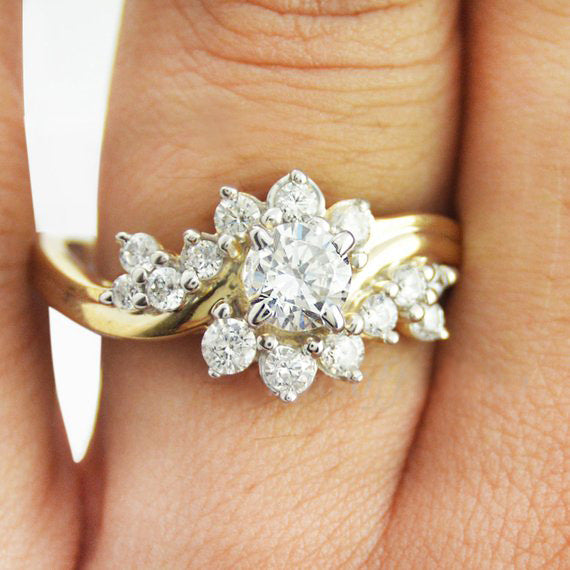 Snowflake Diamond Ring Creative All-match Ring