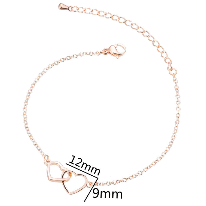 Heart to heart pendant bracelets, European and American simple couple love jewelry cross-border wholesale