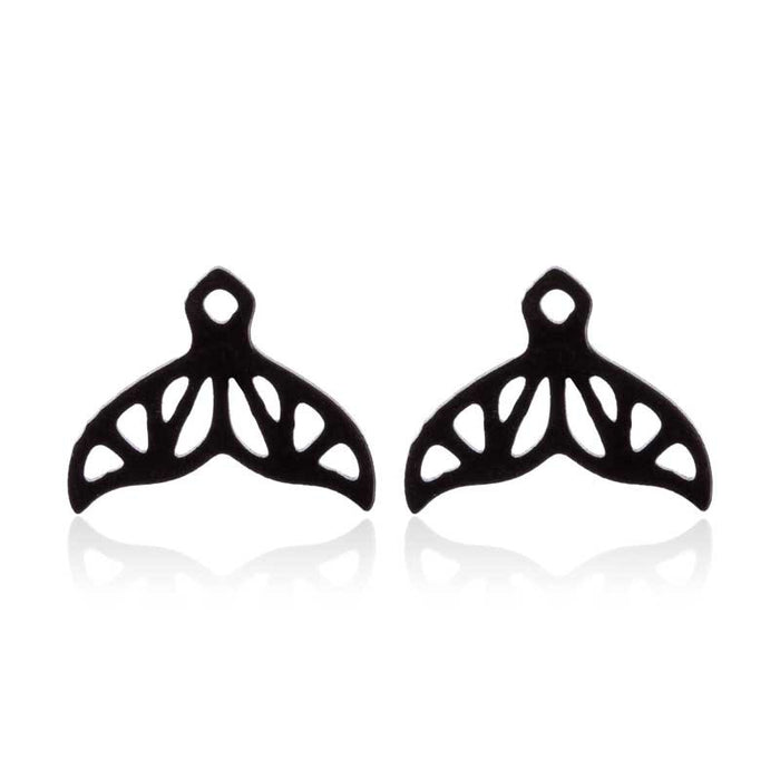 Whale Tail Stainless Steel Earrings - Simple and Stylish Mermaid-Inspired Jewelry