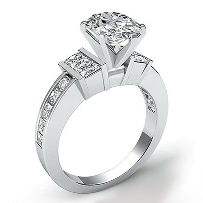 Classic Oval Square Diamond Zirconia Ring