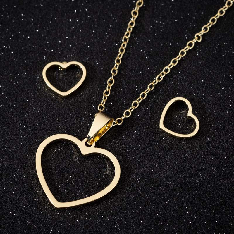 Geometric heart clavicle necklace, Mother's Day love pendant gift simple necklace