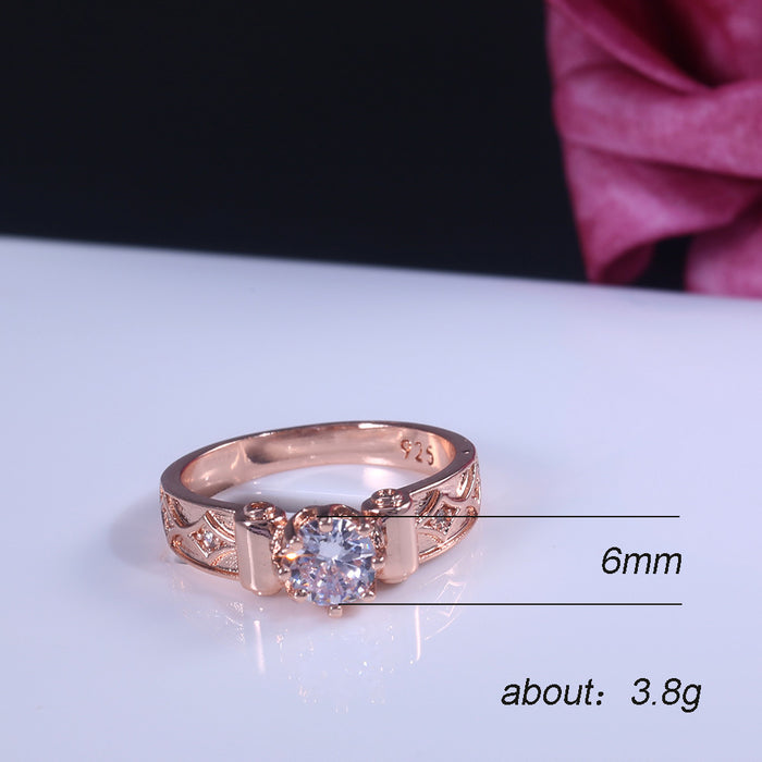 14K gold plated diamond crown ring