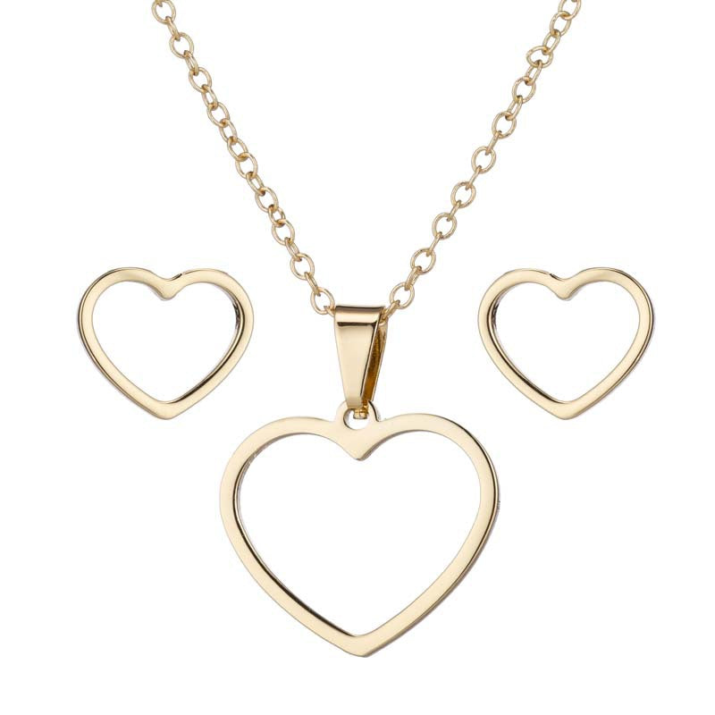 Geometric heart clavicle necklace, Mother's Day love pendant gift simple necklace
