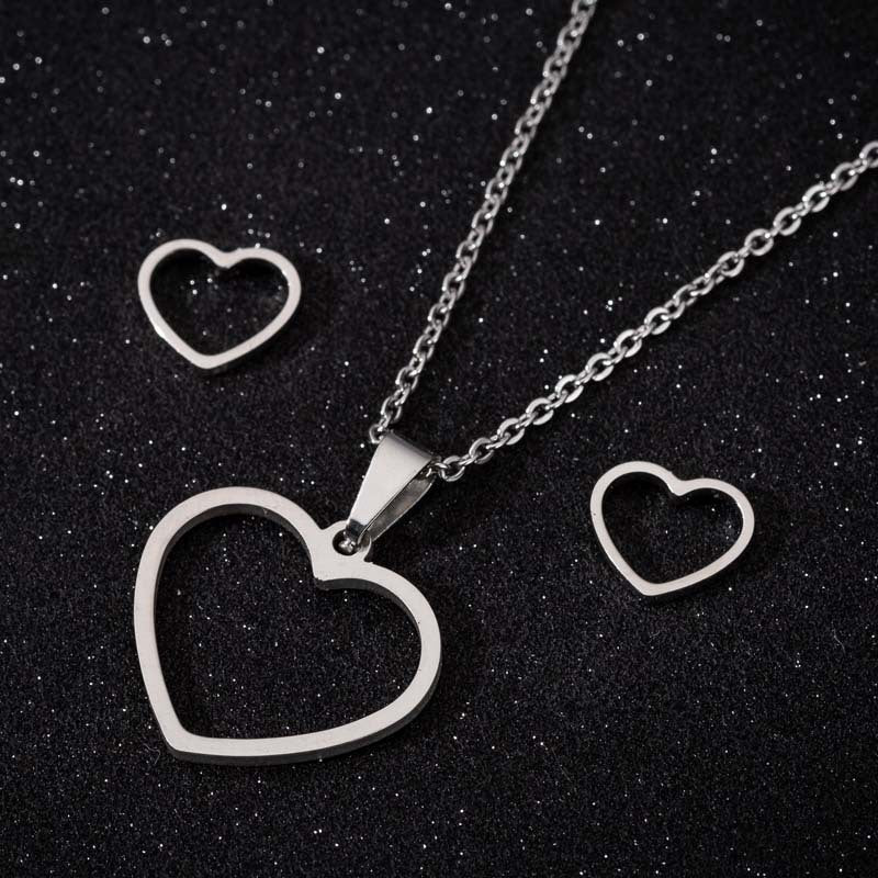 Geometric heart clavicle necklace, Mother's Day love pendant gift simple necklace