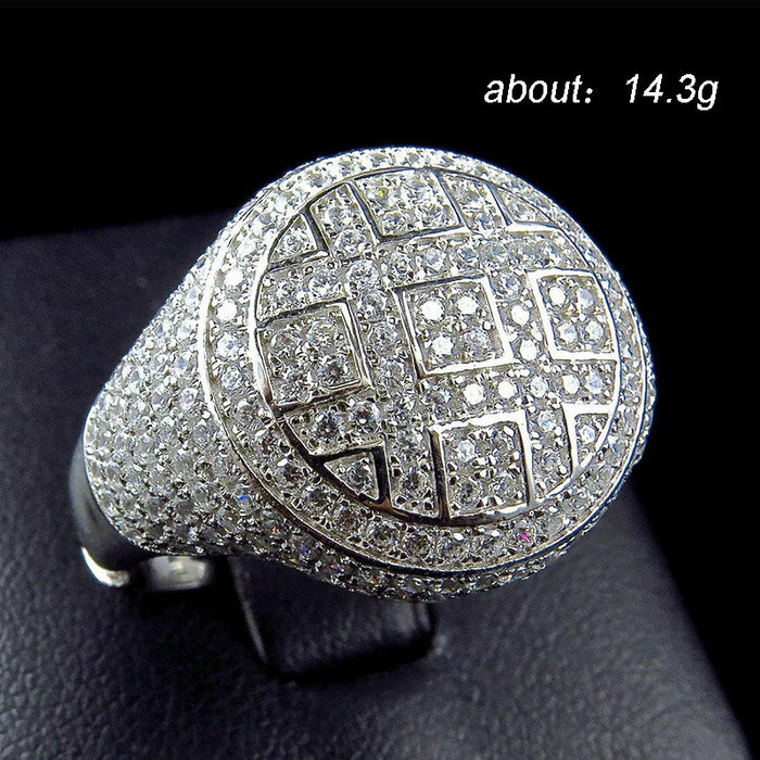 Retro ethnic style alloy full diamond wedding ring