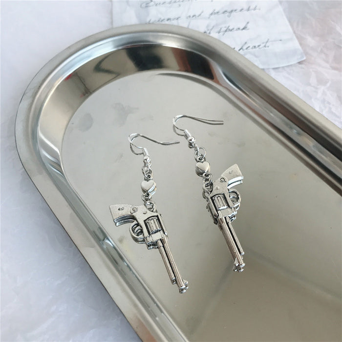 Hip-hop punk earrings S925 silver needle cool girl earrings