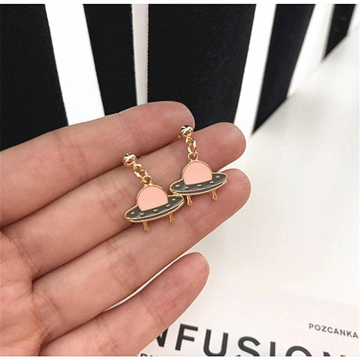 Macaron color unicorn cake earrings girls Japanese earrings two-piece set