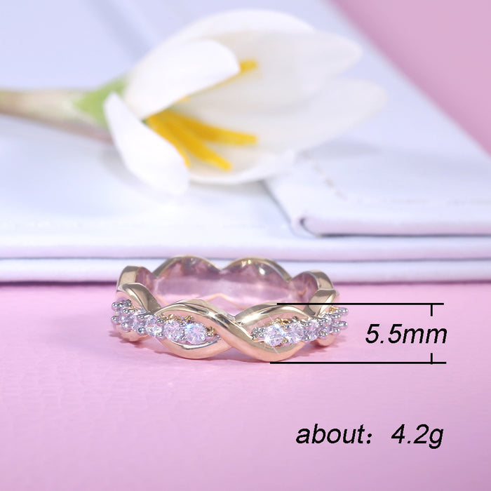 Two-color 8-shaped ring for women creative pinky ring