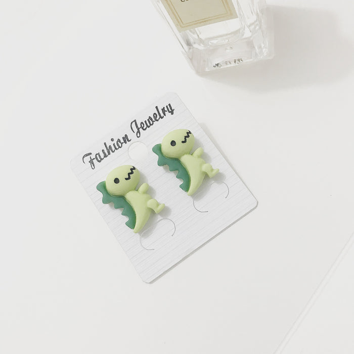 Simple little dinosaur earrings for students girls small fresh earrings