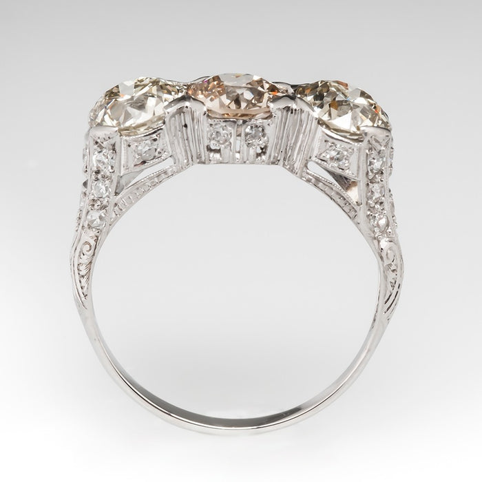 White gold plated micro-paved zircon women's ring