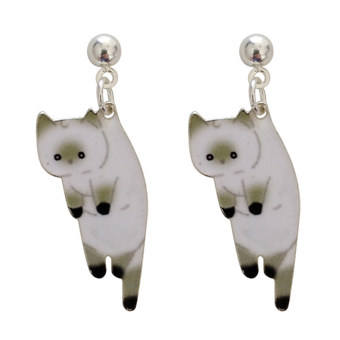 Japanese and Korean cartoon cat earrings student fashion earrings without piercings ear clips