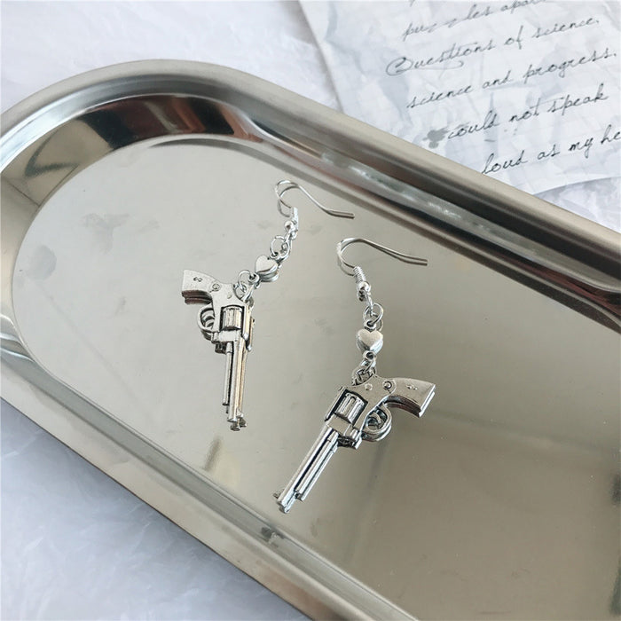 Hip-hop punk earrings S925 silver needle cool girl earrings