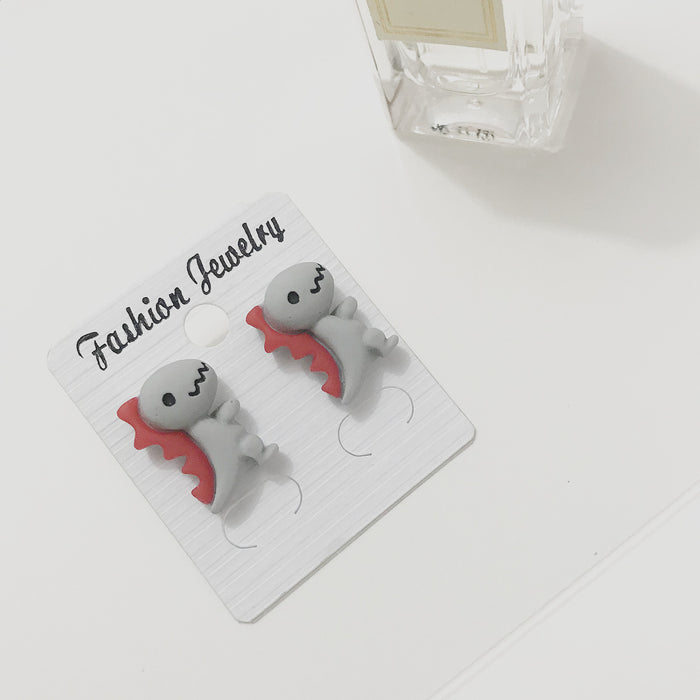 Simple little dinosaur earrings for students girls small fresh earrings