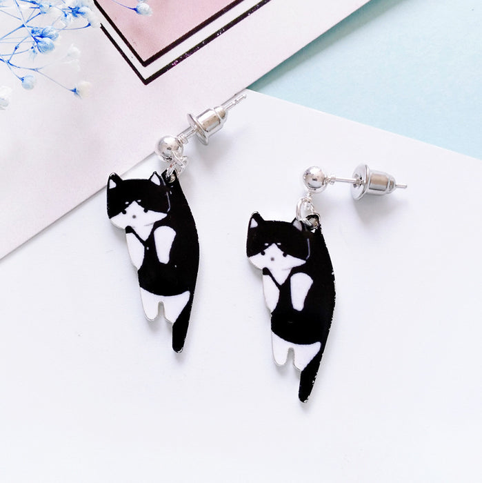 Japanese and Korean cartoon cat earrings student fashion earrings without piercings ear clips