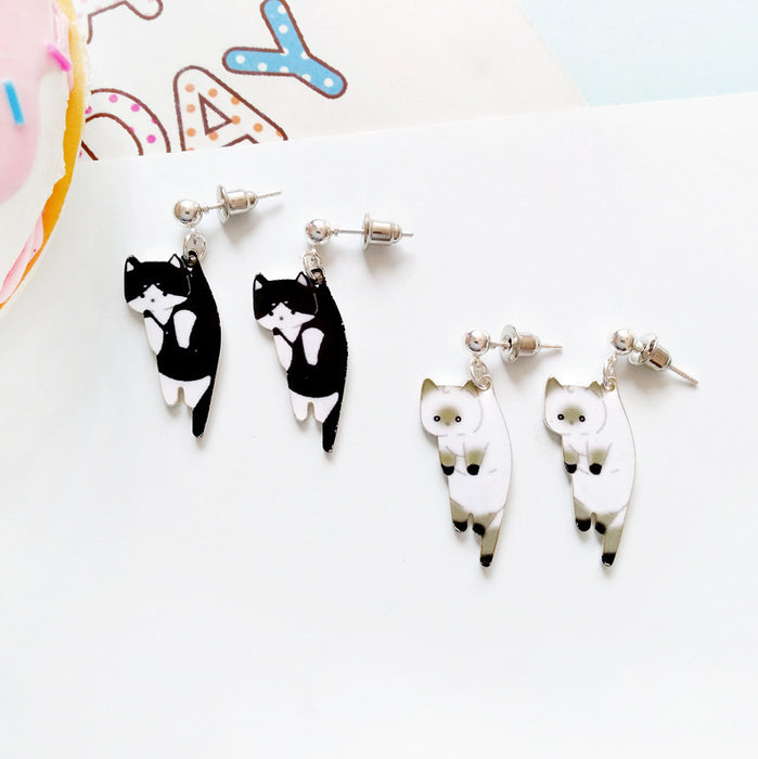 Japanese and Korean cartoon cat earrings student fashion earrings without piercings ear clips