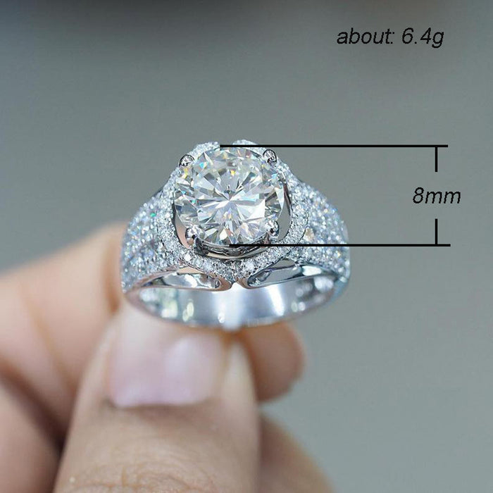 Creative engagement diamond and zircon women's ring