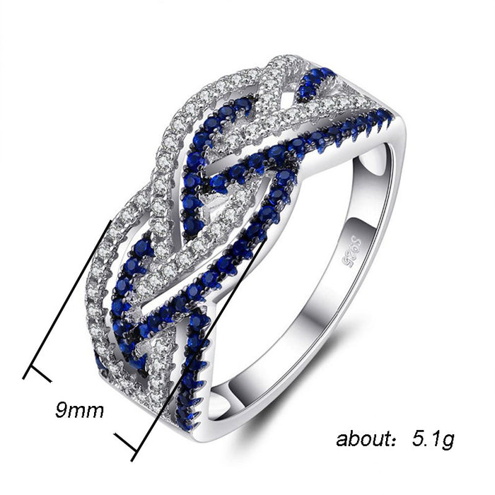 Double row zircon ladies ring real gold color preservation fashion style